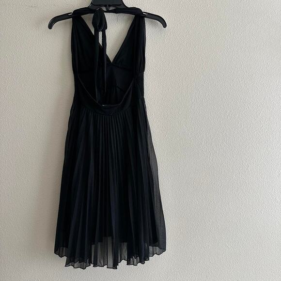 Vintage black sparkly halter midi dress - Picture 2 of 7